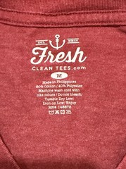 Fresh Clean Tees Mens Tee Shirt Size Medium V Neck Heathered Red