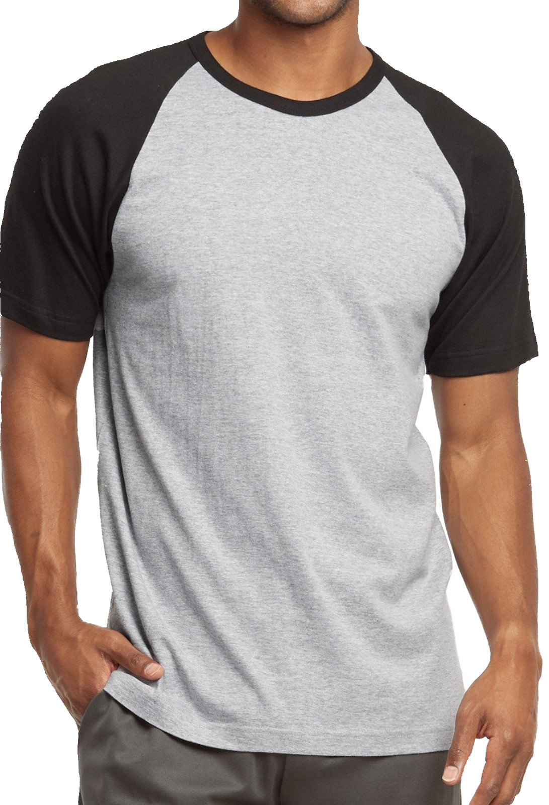 Raglan Baseball Tee-Shirt Premium Cotton Jersey Short Sleeve Men's New Two Tone gallery