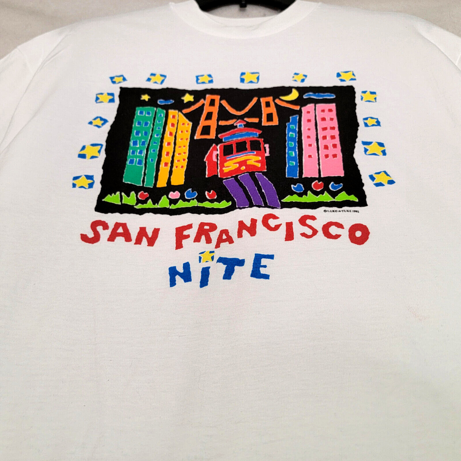 Vintage 1992 San Francisco Shirt Extra Large XL White Mens Nite Luke A Tuke NWOT gallery