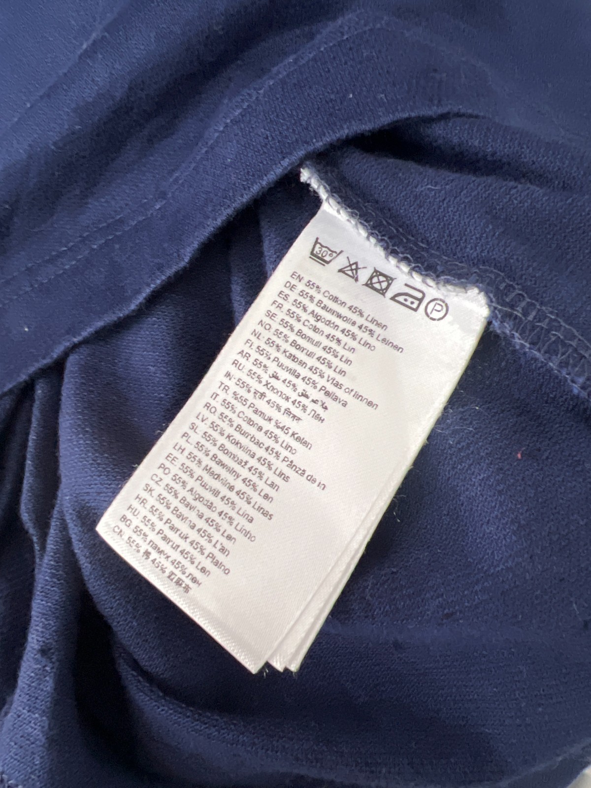 Eton Slim Fit Navy Blue T-Shirt XL Luxury Cotton Linen Blend Knit Tee gallery