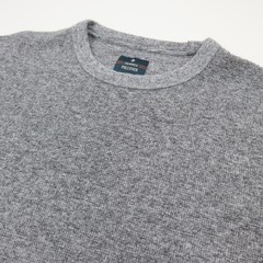 Members Mark Waffle Knit Crewneck Pullover Shirt Mens Large Gray Heritage Cotton