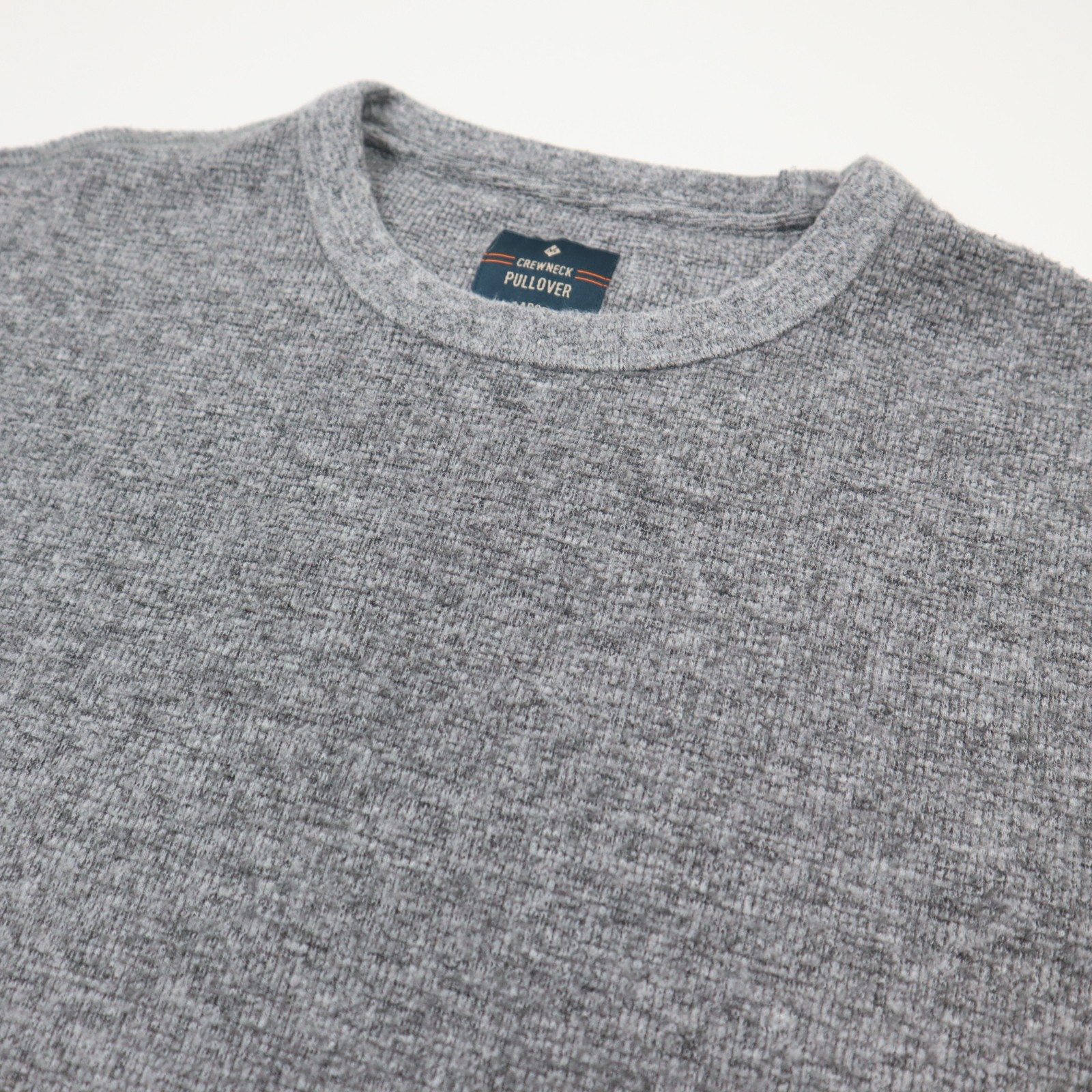 Members Mark Waffle Knit Crewneck Pullover Shirt Mens Large Gray Heritage Cotton gallery