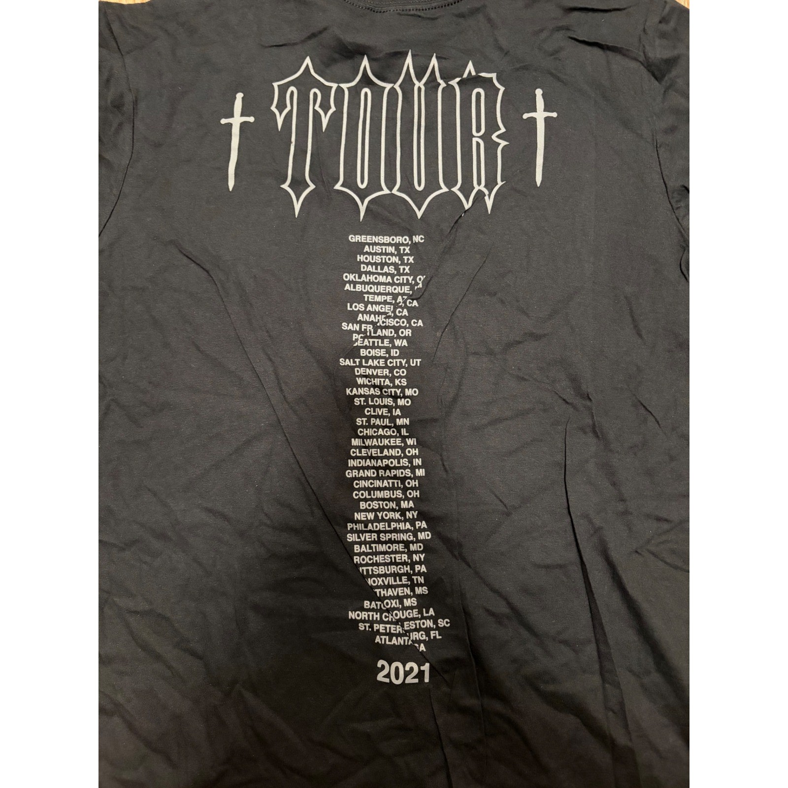 The Thread Shop 2021 Tour T-Shirt Mens Large Black Greek Letter Graphic Tee gallery