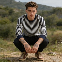 Retro Men Classic Breton Striped Long Sleeve Shirt Causal Cotton Sailor T-Shirts