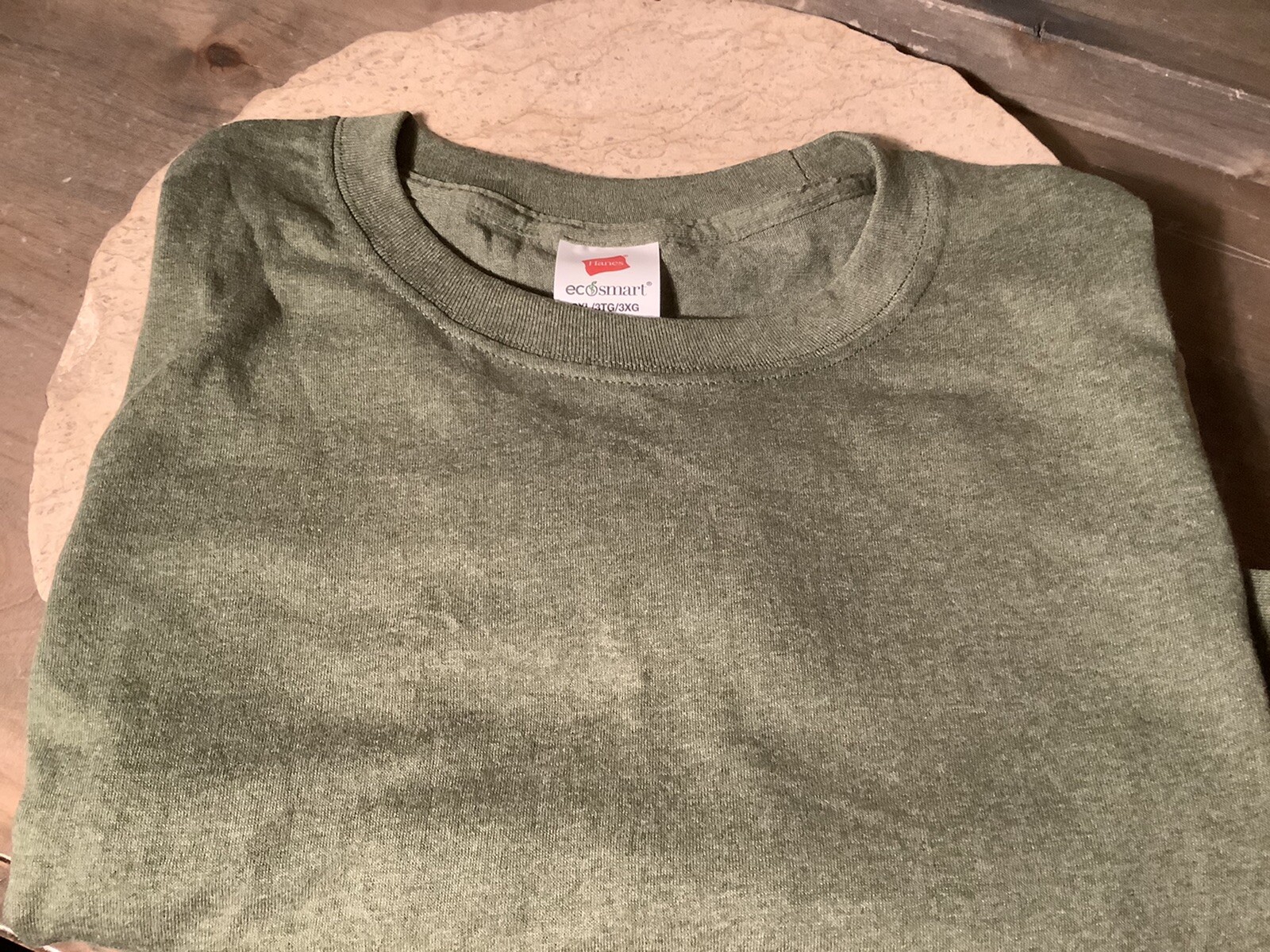 Hanes Mens ECOSMART T-Shirt POLY Cotton GREEN T Shirt Plain Tee Top 3X NEW gallery