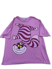 Zara Disney Cheshire Cat Alice Pink Striped T Shirt M Short Sleeve