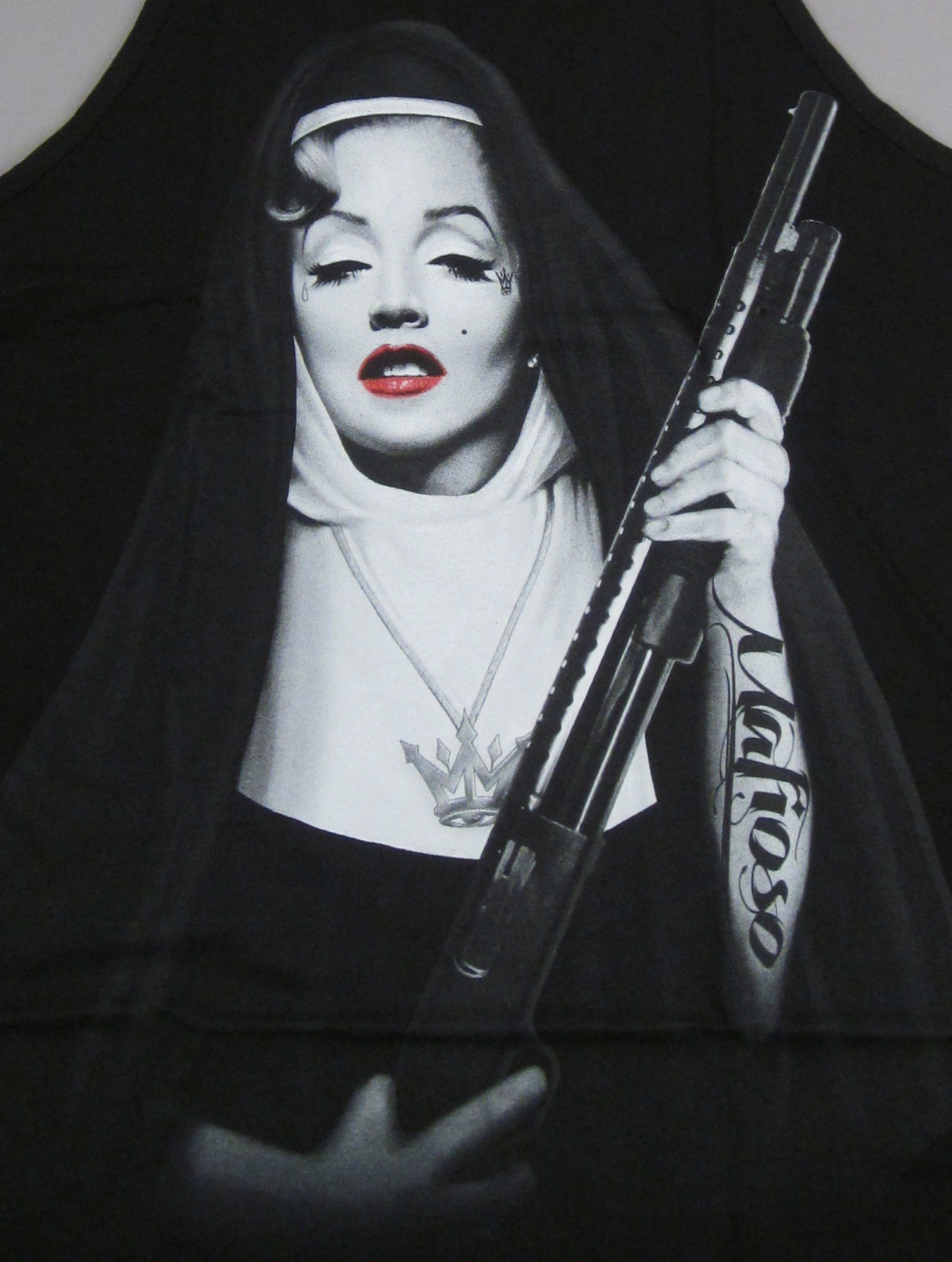 MAFIOSO SISTER MONROE Tank Top T-shirt Marilyn Tattoo Men's SMALL Vest Tee New gallery