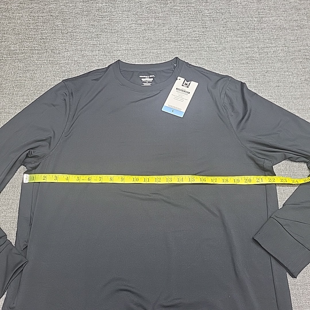 Members Mark Mens Pullover Large Size Black Long Sleeves Top Zip Pocket gallery