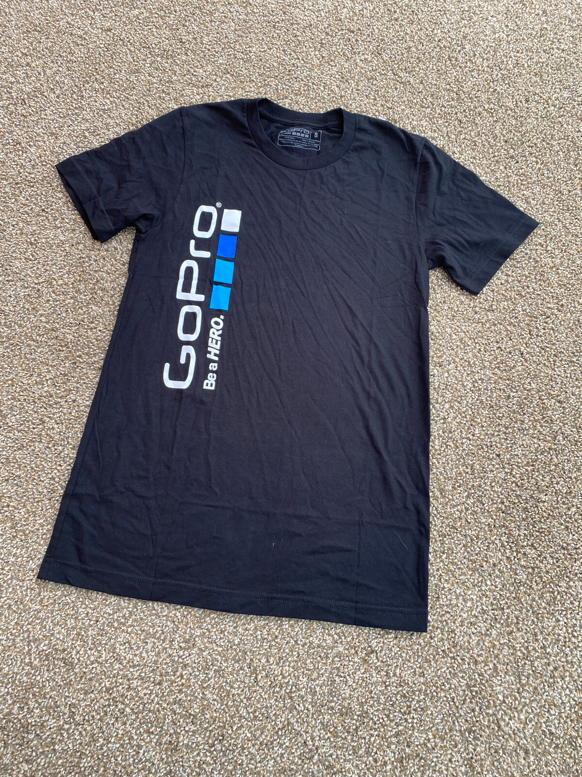 Go Pro Shirt Mens S Black Short Sleeve Casual Cotton Be a Hero Adventure Camera gallery