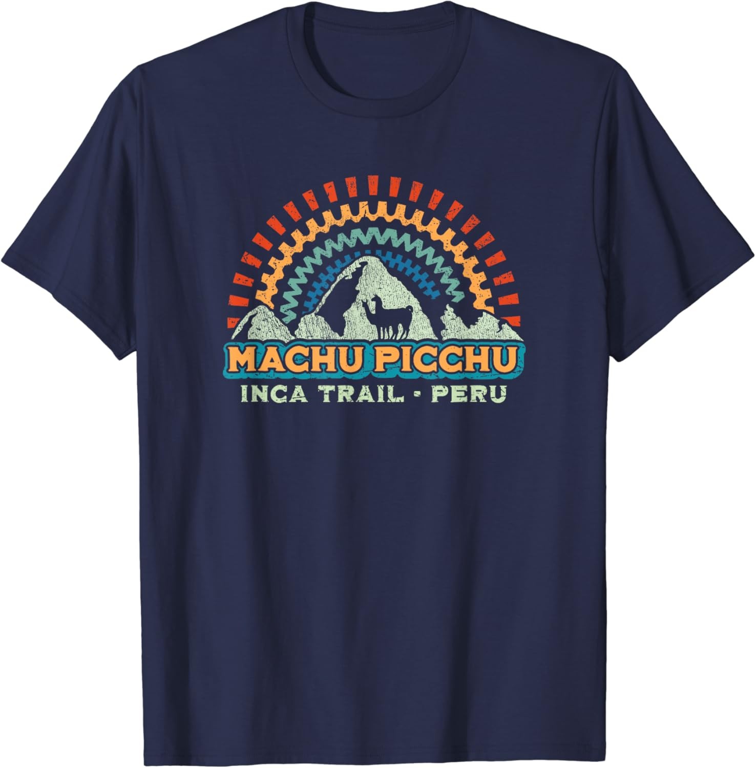 Machu Picchu Retro Llama Cuzco Peru Vintage Inca Trail T-Shirt gallery