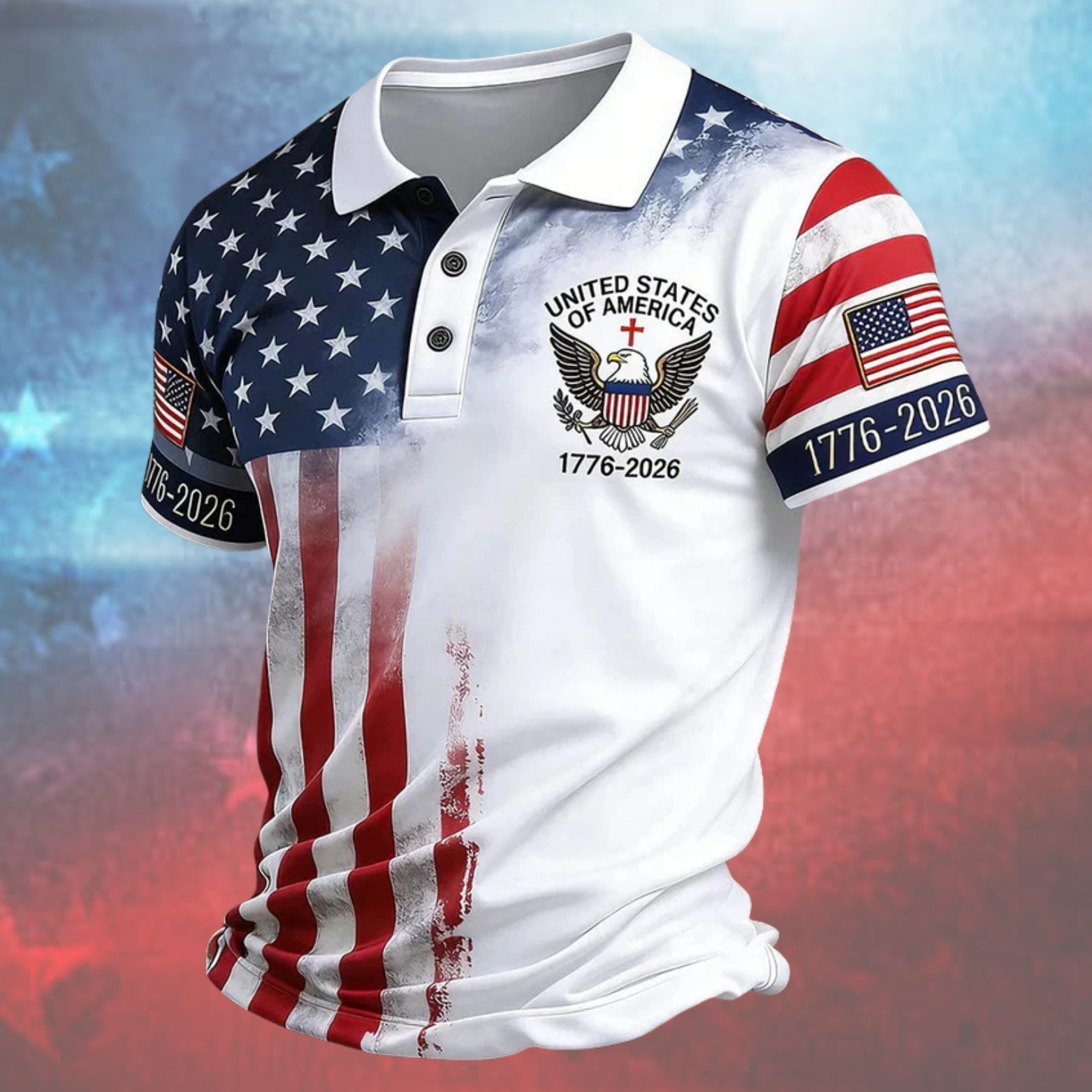 250th Anniversary Patriotic Polo Mens United States Of America 1776-2026 (S-5XL) gallery