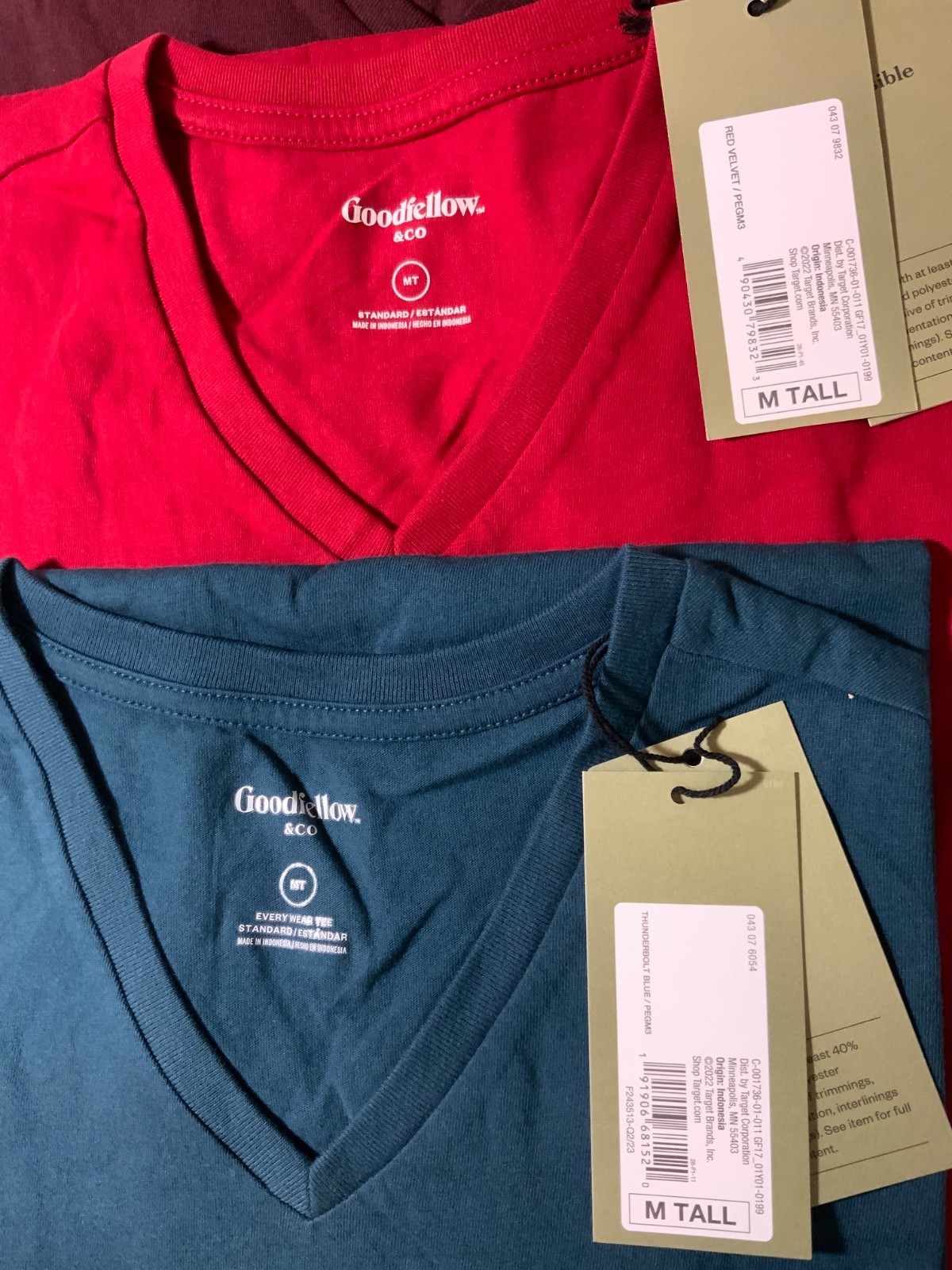Men's V-Neck T-shirt MEDIUM TALL short sleeve Standard Cotton/Poly color choice gallery