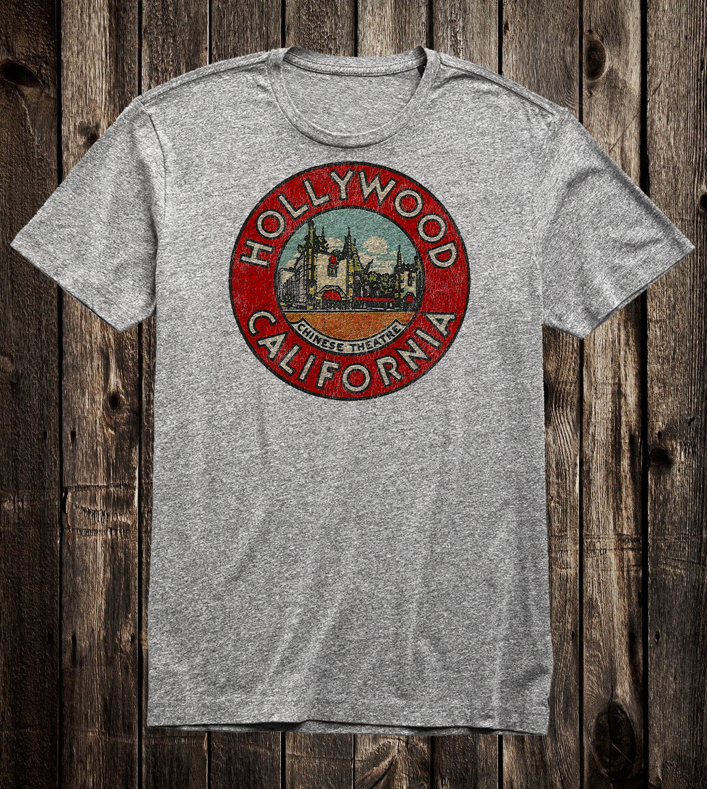 Retro Travel Tee T Shirt Souvenir California State Hollywood Chinese Theatre gallery
