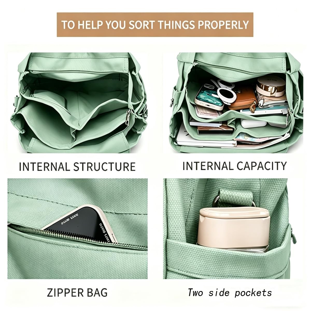 Canvas Crossbody Tote Bag for Women Laptop Work Handbag Shoulder Messenger Ba... gallery