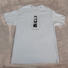 Superrradical Post Malone White Iverson Logo T Shirt Mens L Music Blue