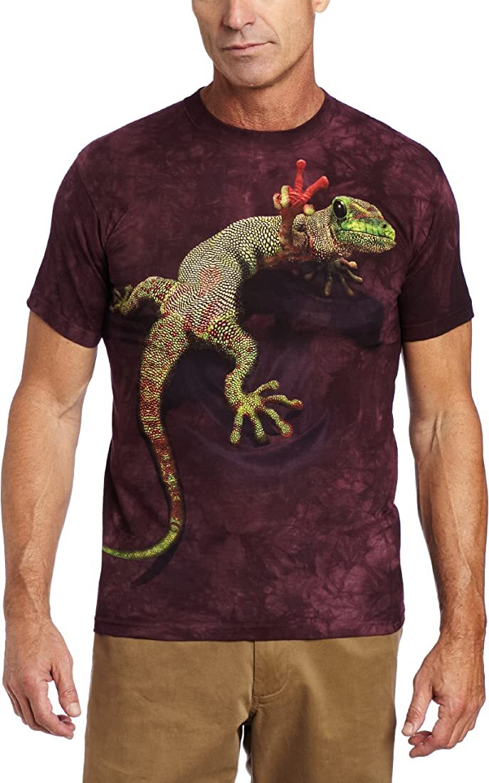Peace Gecko Lizard Frog Amphibian Reptile Red Cotton Mountain T-Shirt S-XL gallery