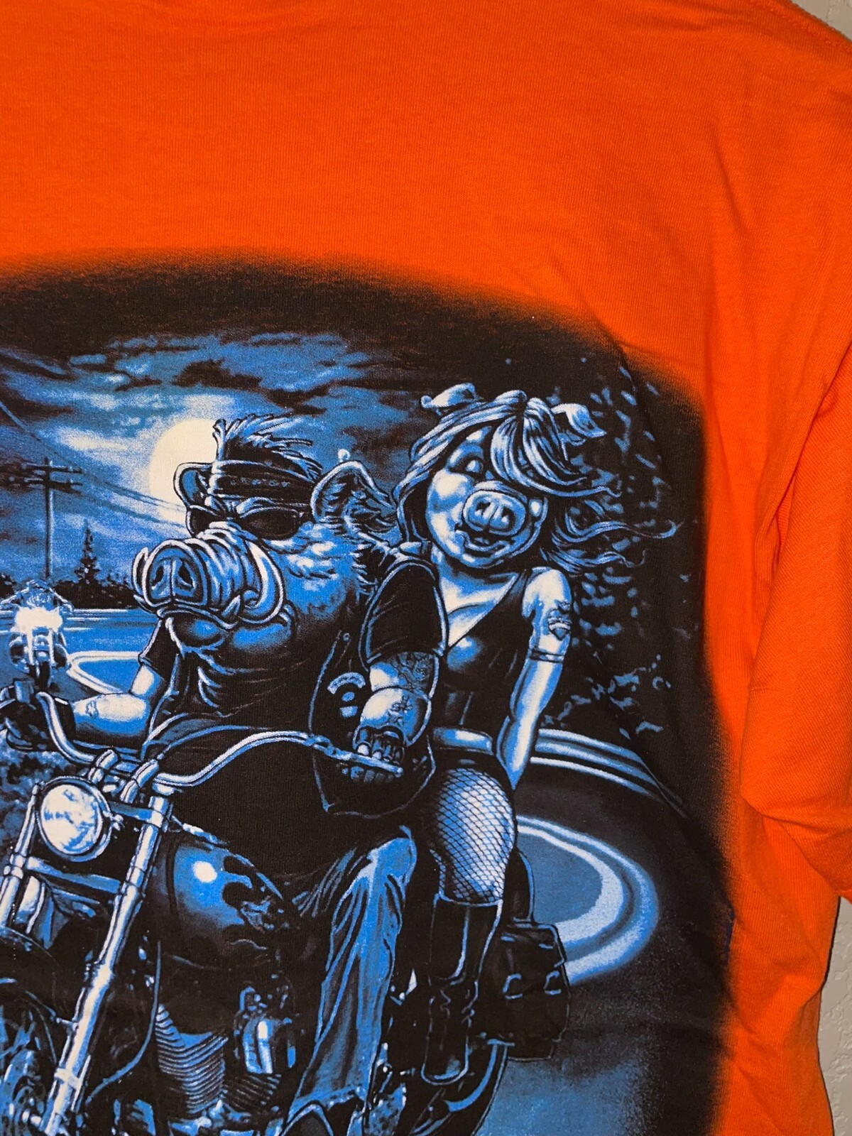 2009 Fayettevilla AK Arkansas Orange Motorcycle Biker Shirt Tee 2000s M Medium gallery