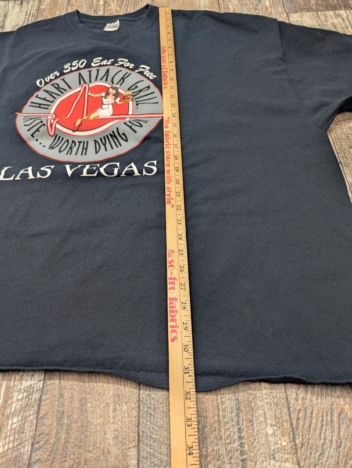 "HEART ATTACK GRILL Taste Worth Dying For" LAS VEGAS Black 5XL Tee Shirt Black. gallery