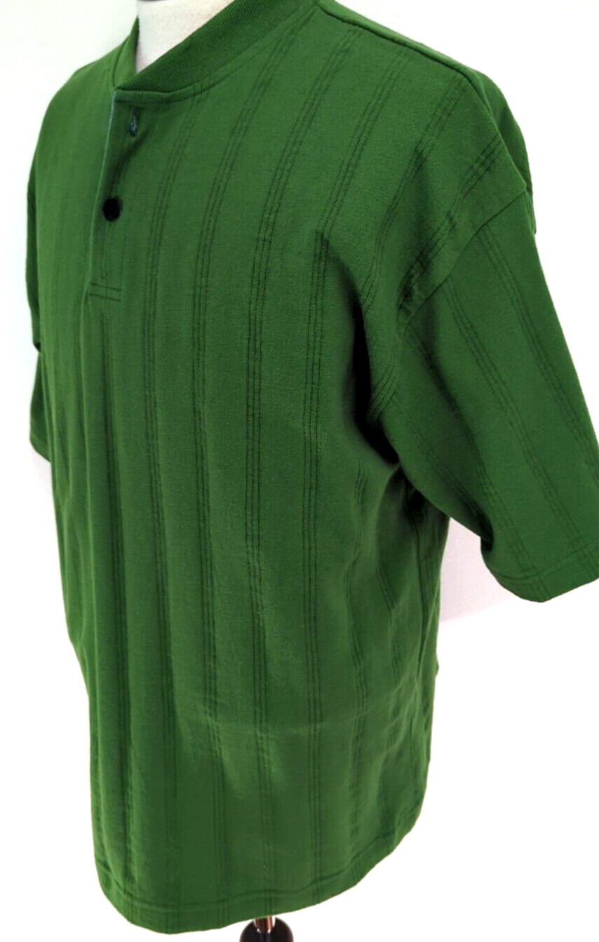 VTG 80s 90s COLUMBIAKNIT Henley T-Shirt Men's Size M Green Ribbed USA MADE ~NEW* gallery