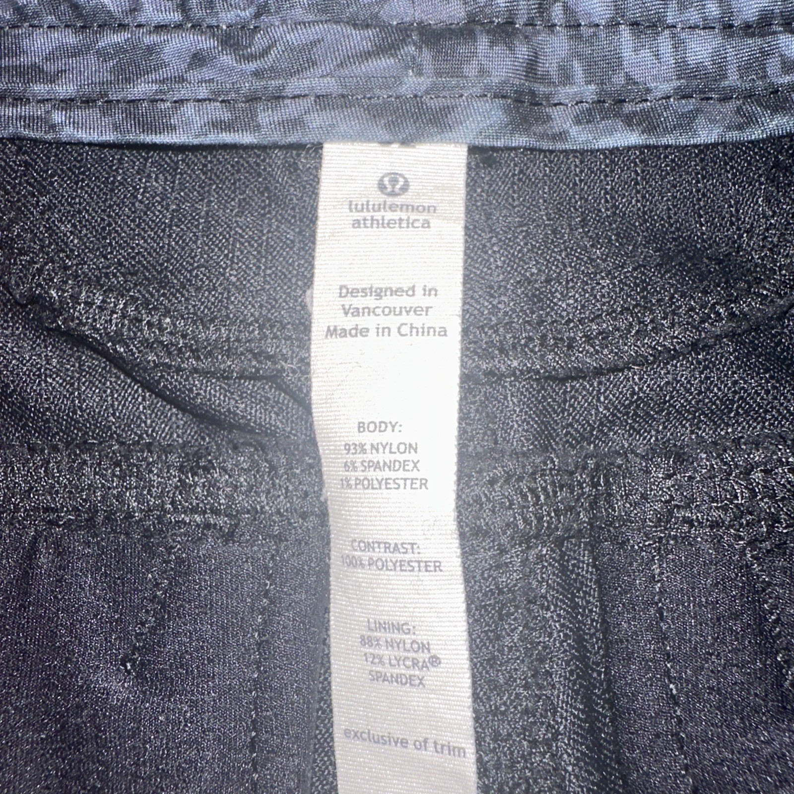 LuLuLemon Men’s 32” Waist Black Gray Pinstriped Nylon Blend Stretch Pants EUC gallery