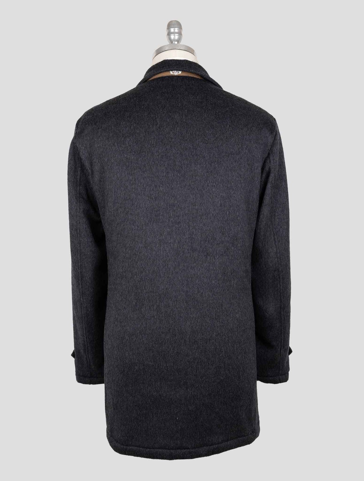 NEW LUIGI BORRELLI DARK GRAY VIRGIN WOOL CASHMERE OVERCOAT US 46 - EU 56 BOR21 gallery