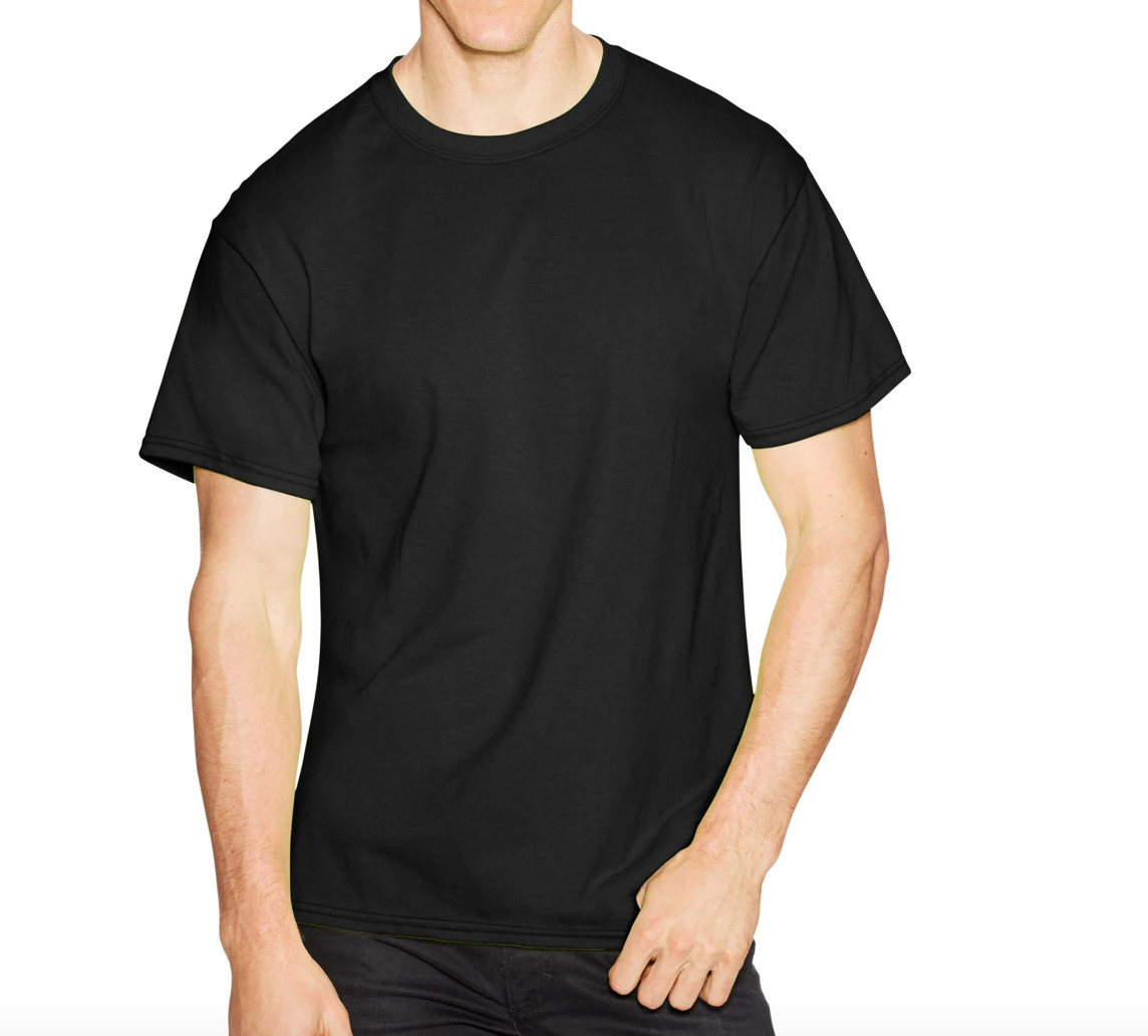 Men's Hanes EcoSmart Short Sleeve T-Shirts 4-Pack Black Size XL gallery