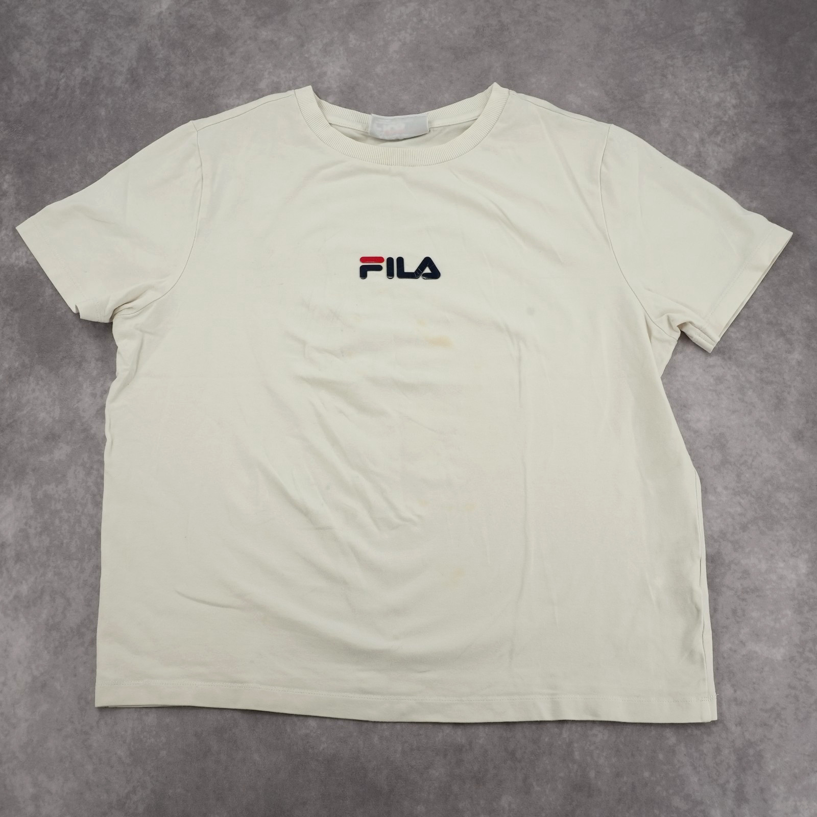Fila Regular Logo Print Tee White Men's Classic Short Sleeve Size L gallery
