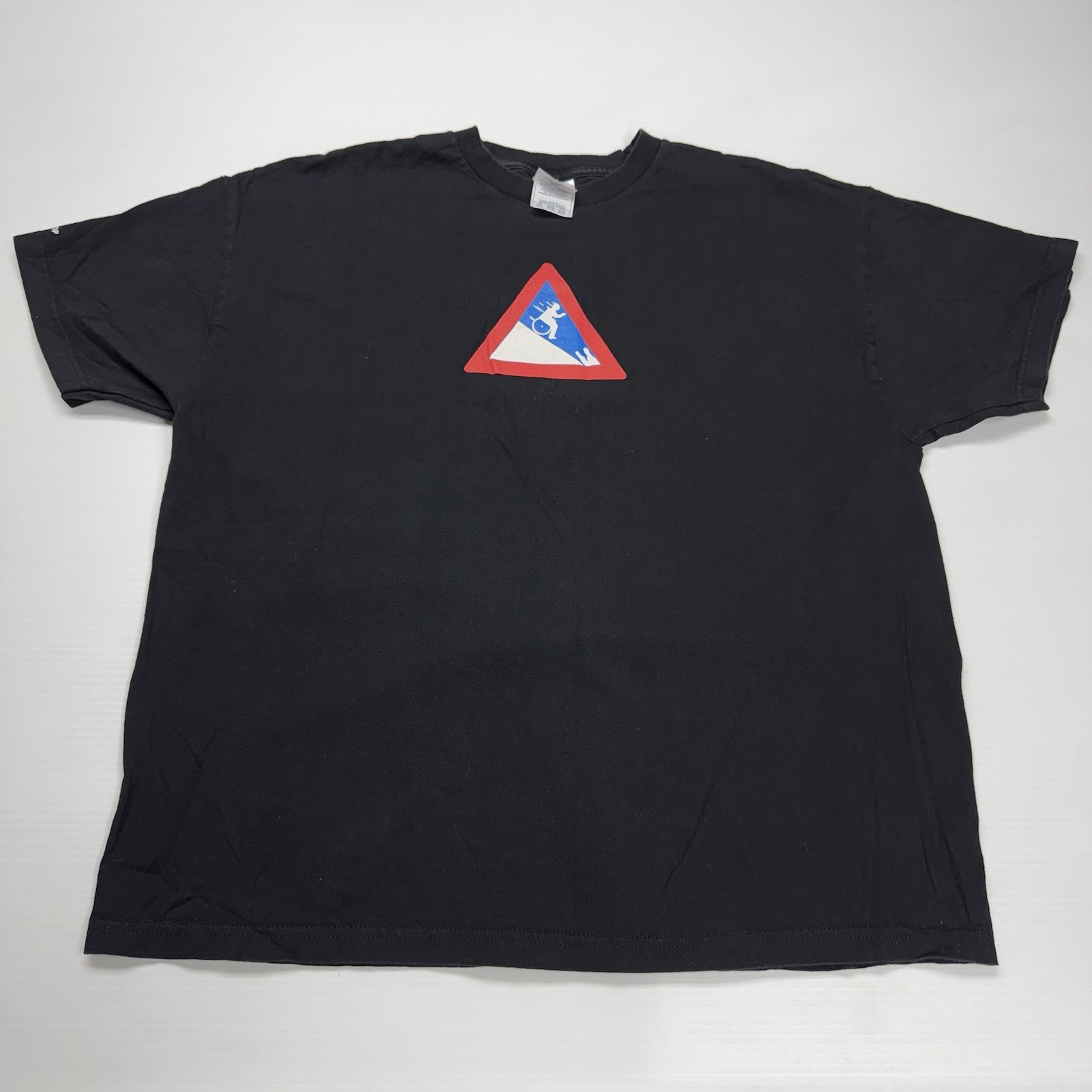 Vtg Alstyle Wheelchair Rolling Into Alligator Warning Sign Joke Mens T-Shirt 2XL gallery