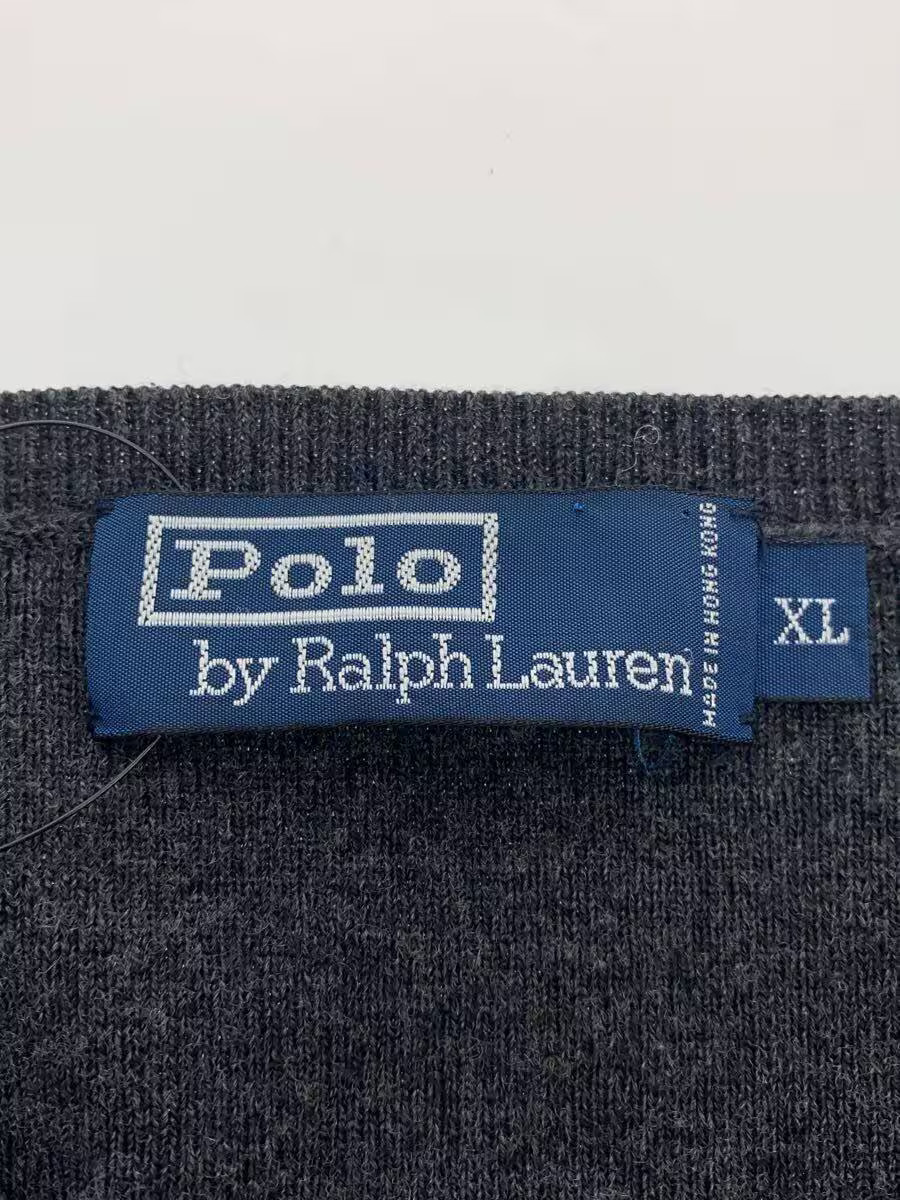 POLO RALPH LAUREN V-neck knit sweater, made in Hong Kong, size XL, wool x nylon gallery