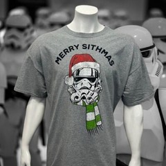 Star Wars “Merry Sithmas” Christmas Storm Trooper Gray Graphic T-Shirt Size XXL