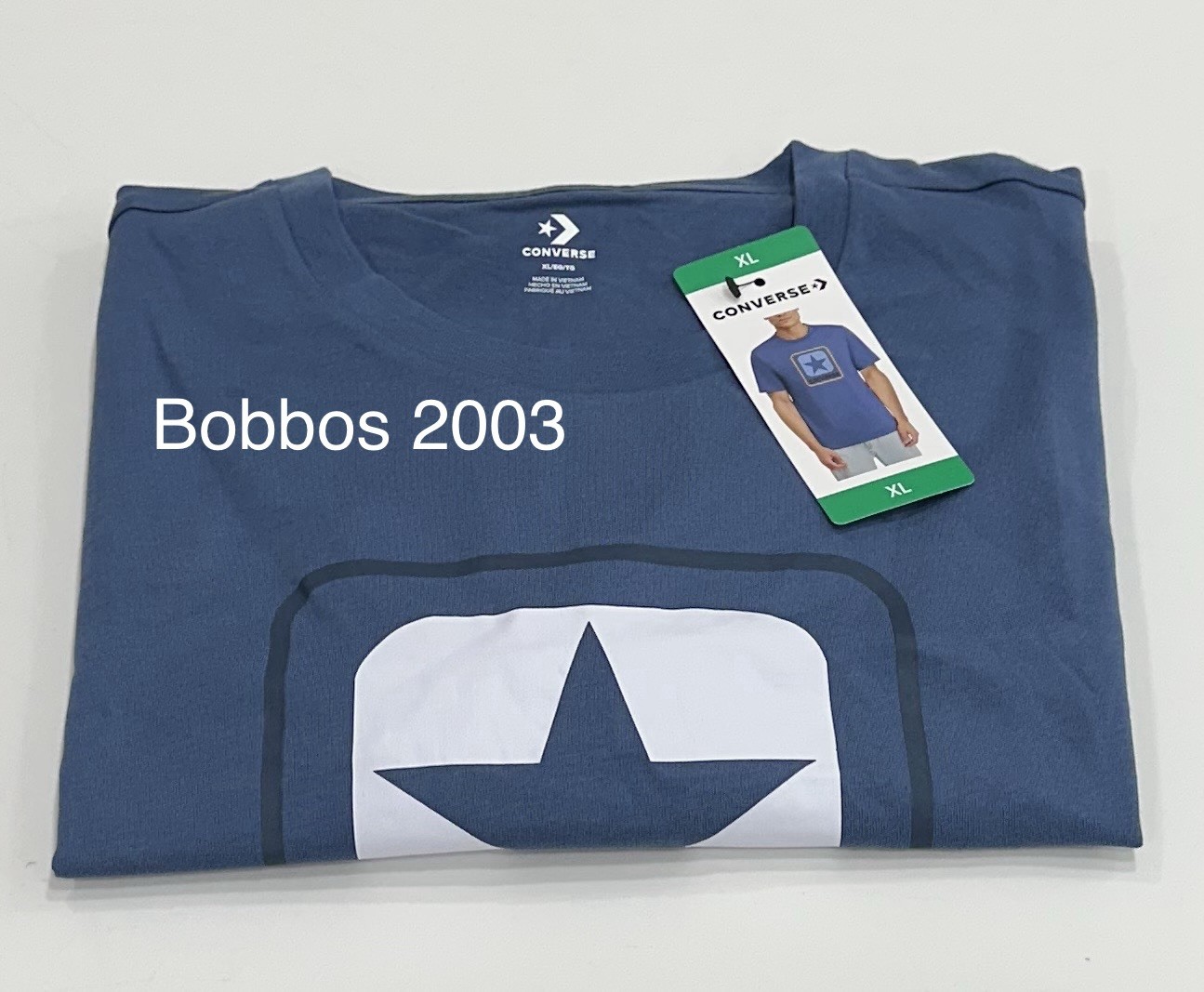 Converse Men’s Short Sleeve Star Logo Graphic T-Shirt, Blue, Size XL