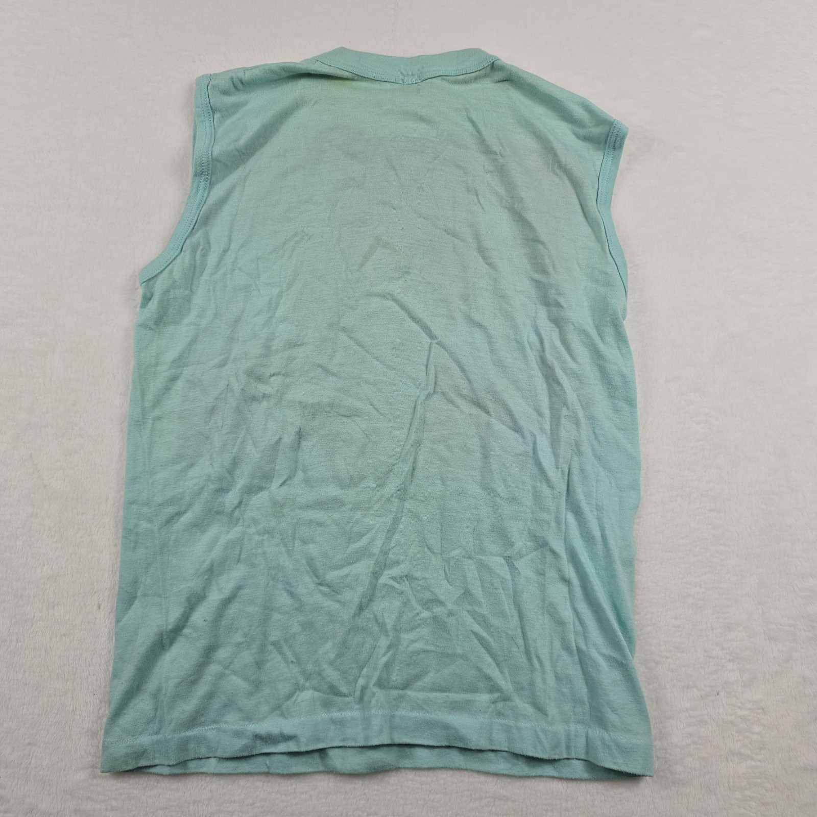 Vintage Tank Top Pago Pago Samoa Blue Distressed Size Medium Shirt TeeJays gallery
