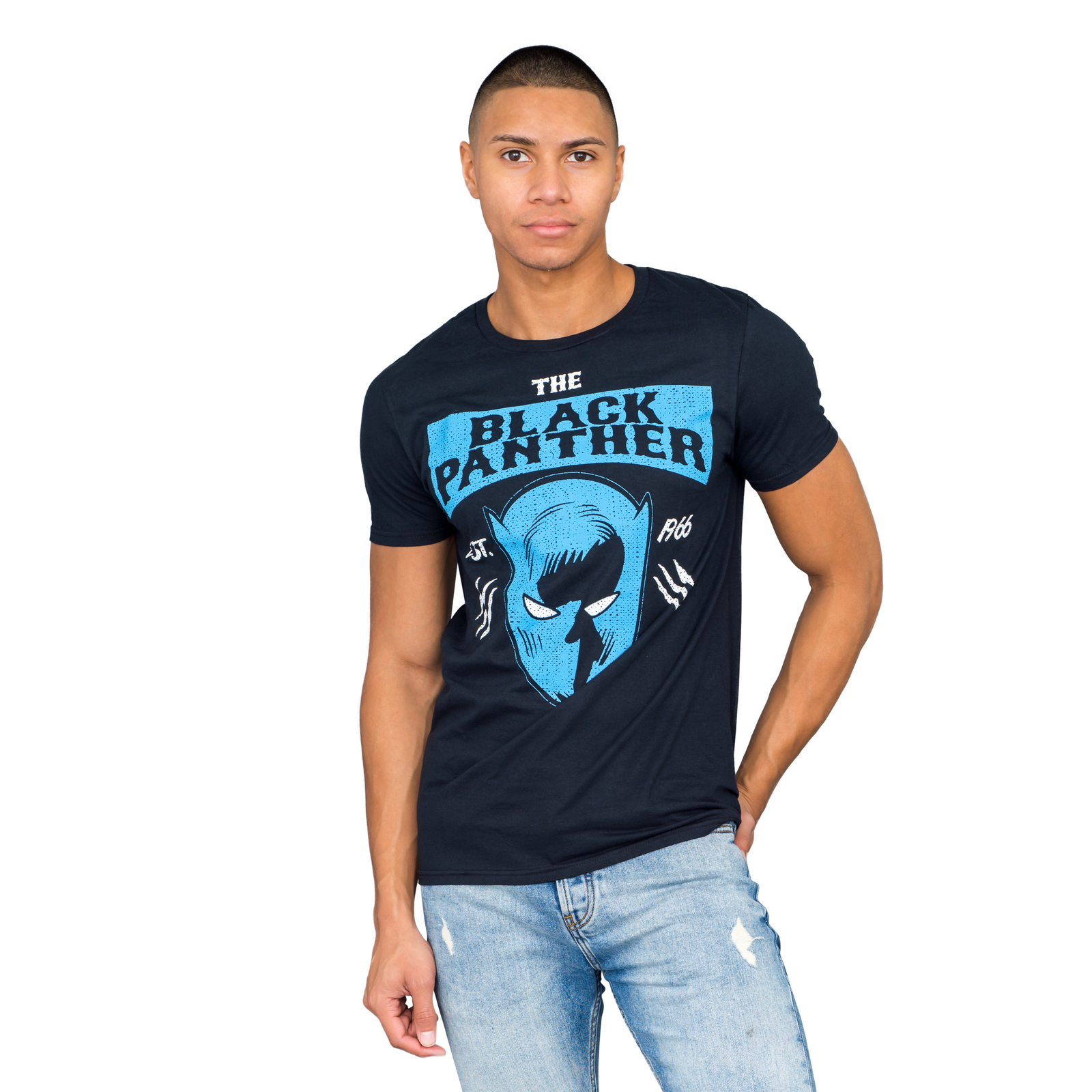 Adult Unisex Marvel Comics Black Panther Headshot Est 1966 Black T-shirt gallery