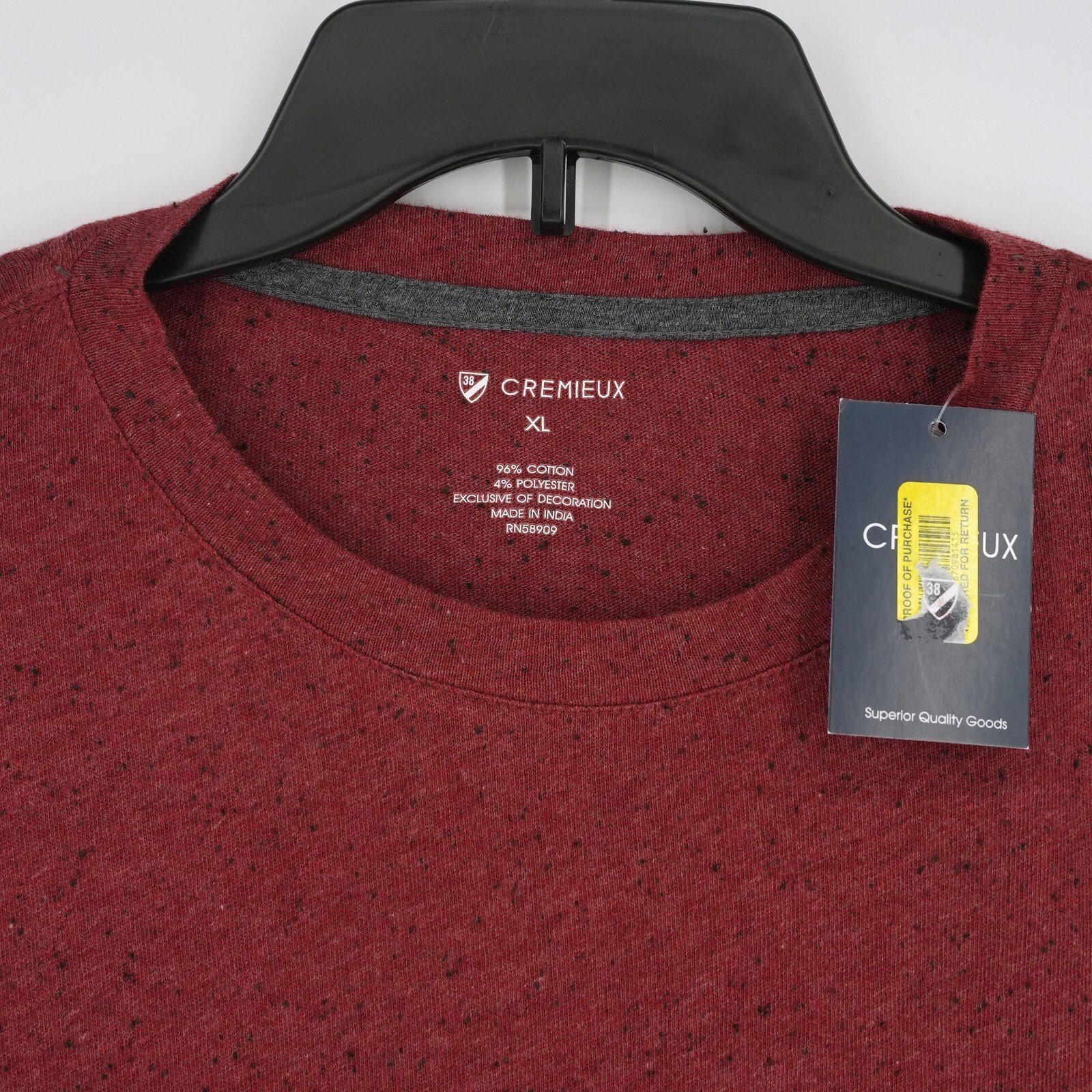 Cremieux Men's Long-Sleeve Shirt Crew Neck XL Red Black Specks NWT gallery