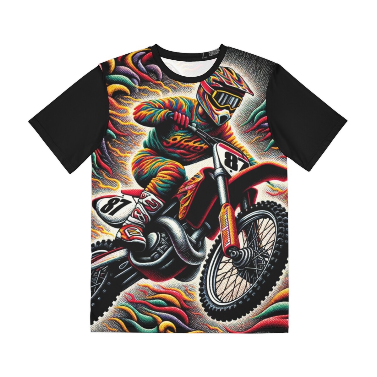 All Over Print T Shirt Motocross Dirt Bike Retro Style Extreme Sports Racing Tee gallery