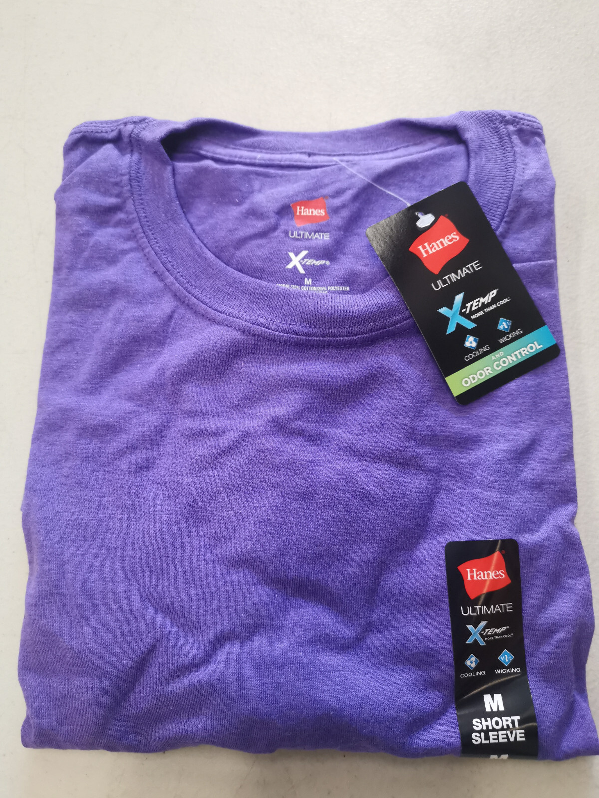 Hanes Ultimate X-Temp Short Sleeve T-Shirt LAVENDER - M - Cooling Wicking gallery