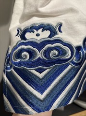 All Over Embroidered Dragon Chinese Short Sleeve Tee Size M Stunning Beautiful