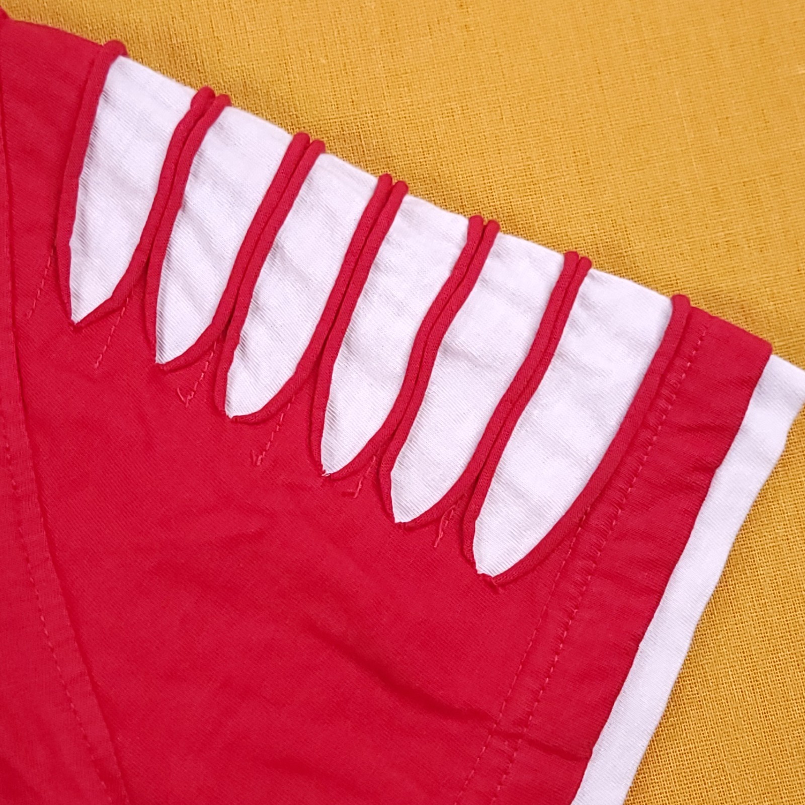 Switch Remarkable Men's Medium Razor Cut Zipper Short Sleeve Shirt Red White gallery