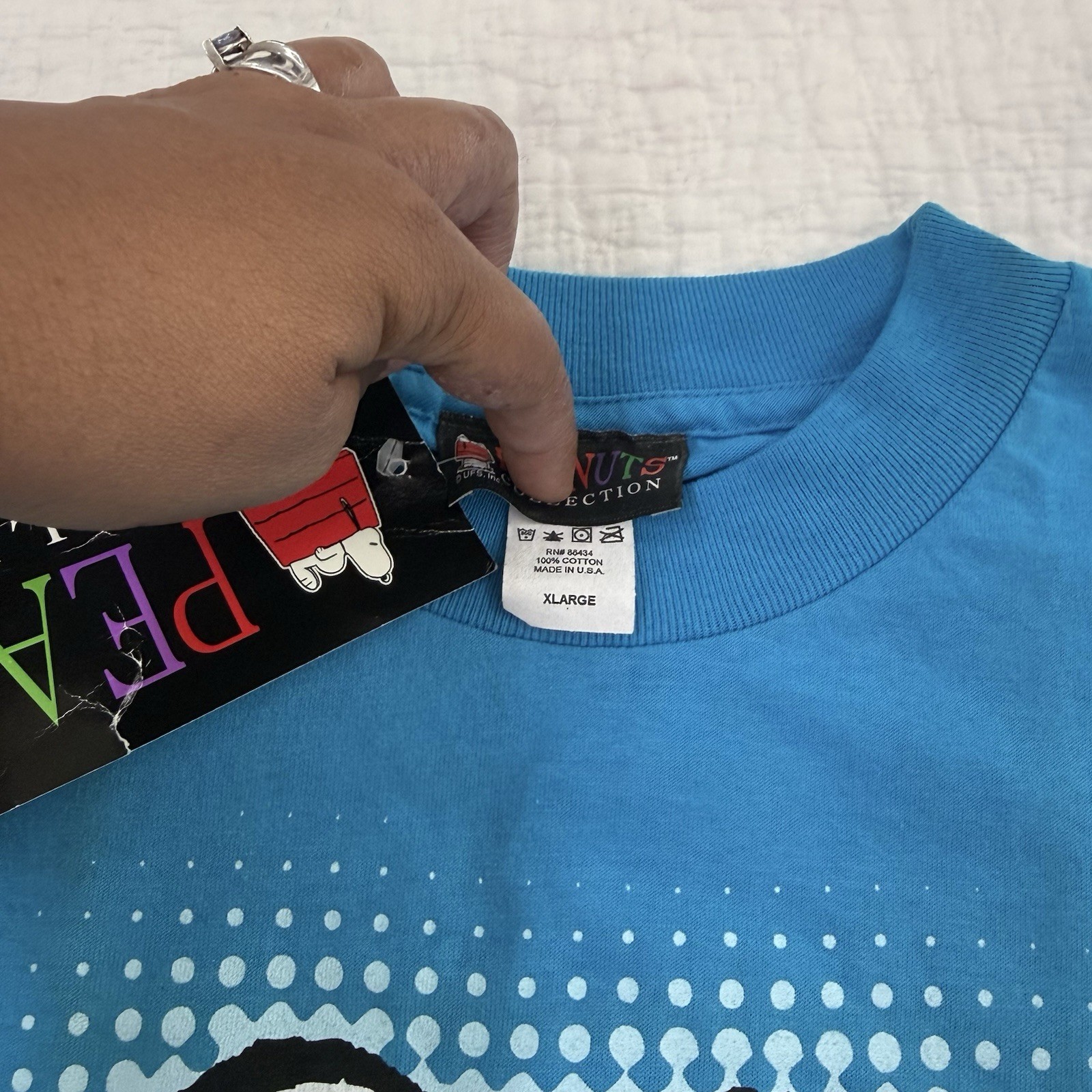 Peanuts Collection Lucy Peanuts Blue Graphic Print Cotton Knit Tee Men’s XL gallery