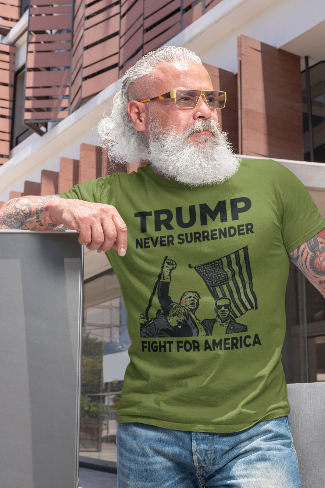 Trump Rally Shot Support Trump MAGA 2024 Fight For America Election T-Shirt gallery