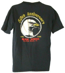 Harley-Davidson Henley T-Shirt 50th Anniversary Eagle XL Black Pull On Mens CBi9