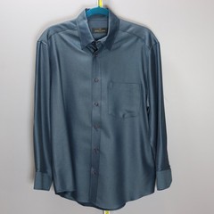 Bugatchi Shaped Fit Long Sleeve Dress Shirt – Blue, Men’s L
