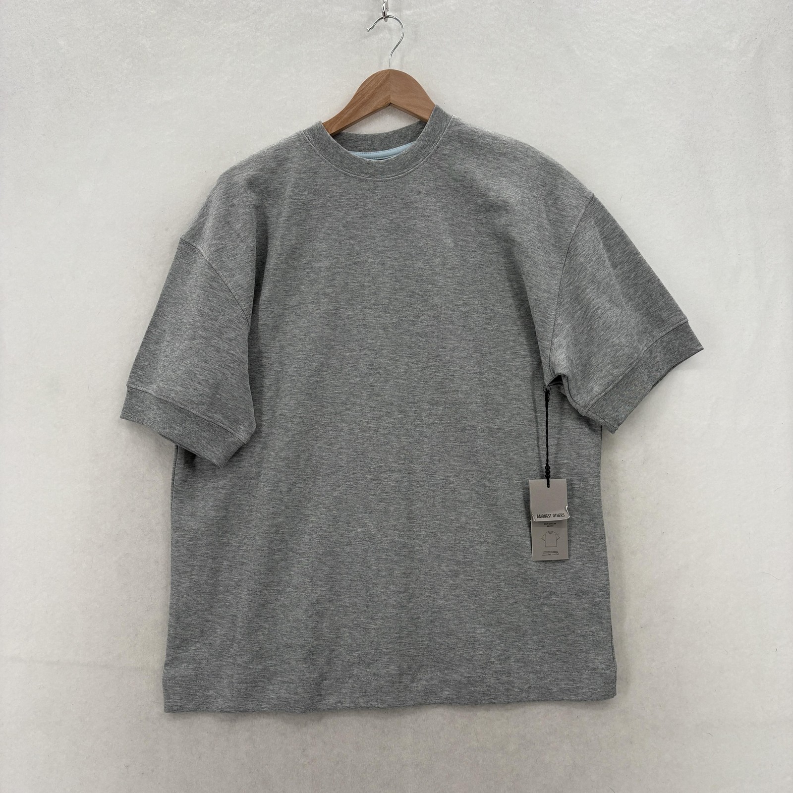 Amongst Others Shirt Mens Small Gray Drop Shoulder Boxy Fit Crewneck Tee NWT
