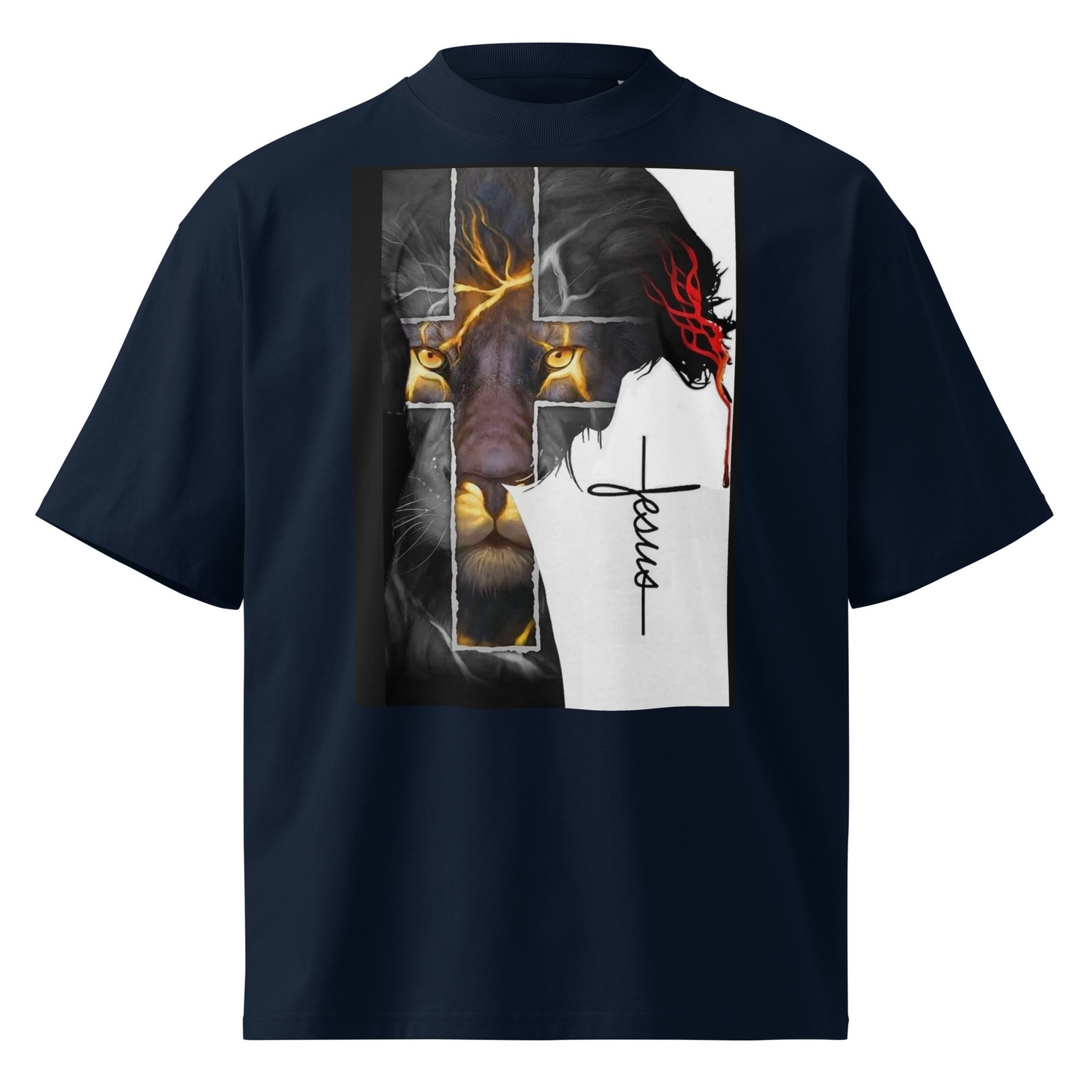 Unisex organic oversized high neck t-shirt gallery