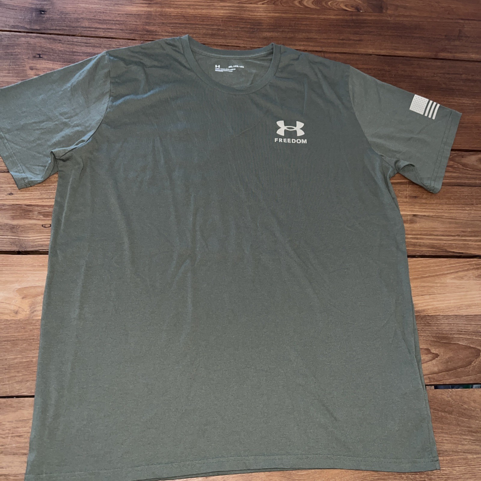 Under Armour Men’s T-shirt Size 2XL Freedom Olive Army Green Military.  F2