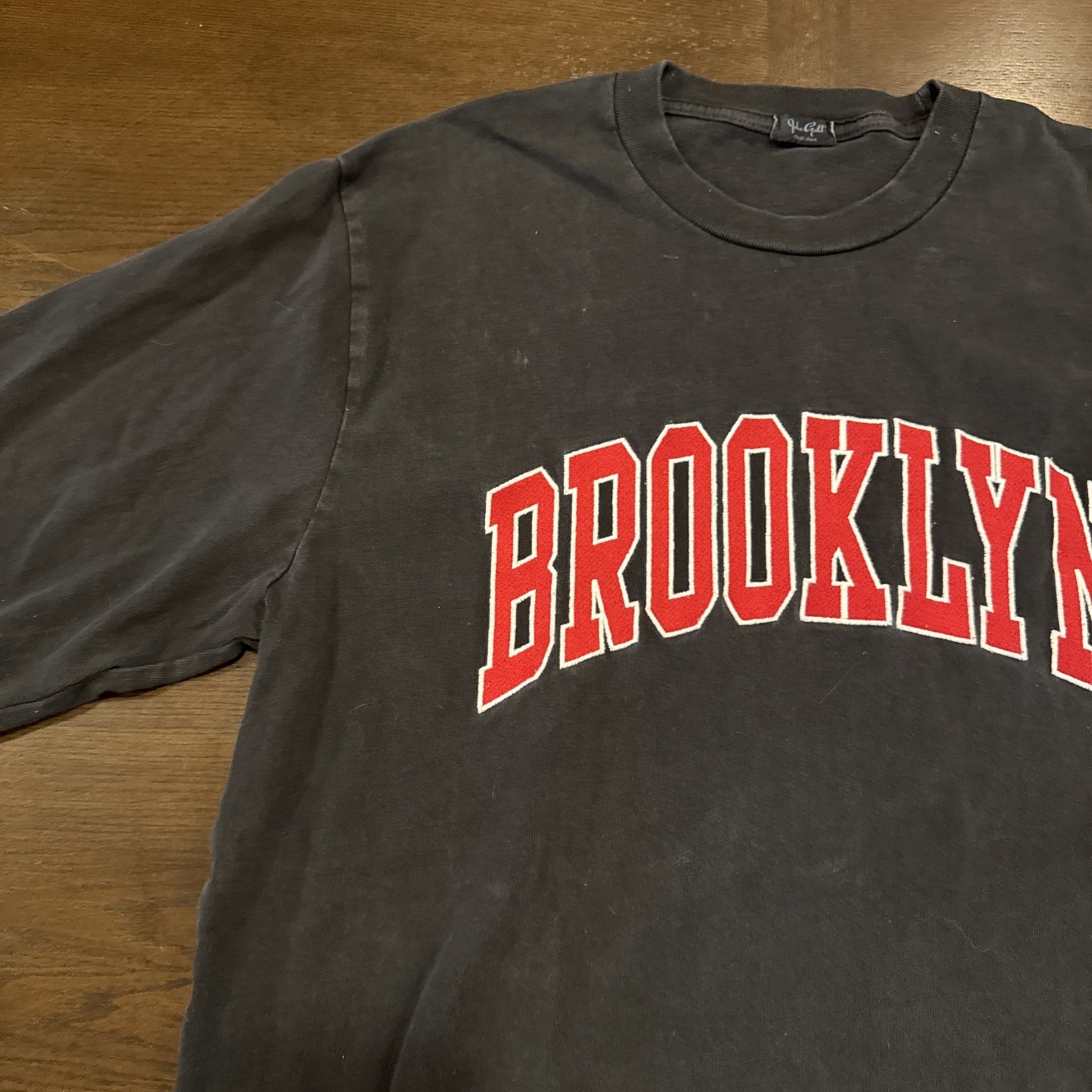 Brandy Melville John Galt Brooklyn Oversized Tee Large - Black & Red Sewn On gallery
