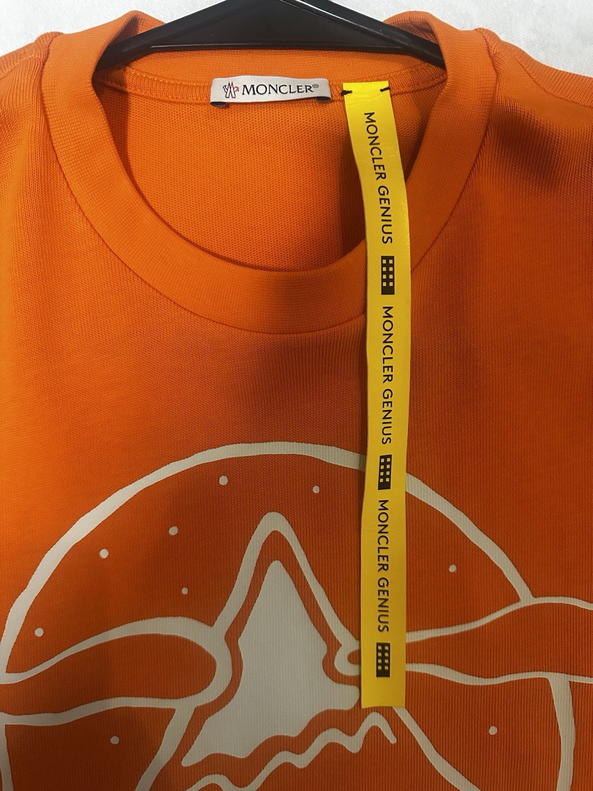 Moncler Genius Roc Nation Logo Men's Orange Cotton Jersey Graphic T-Shirt gallery