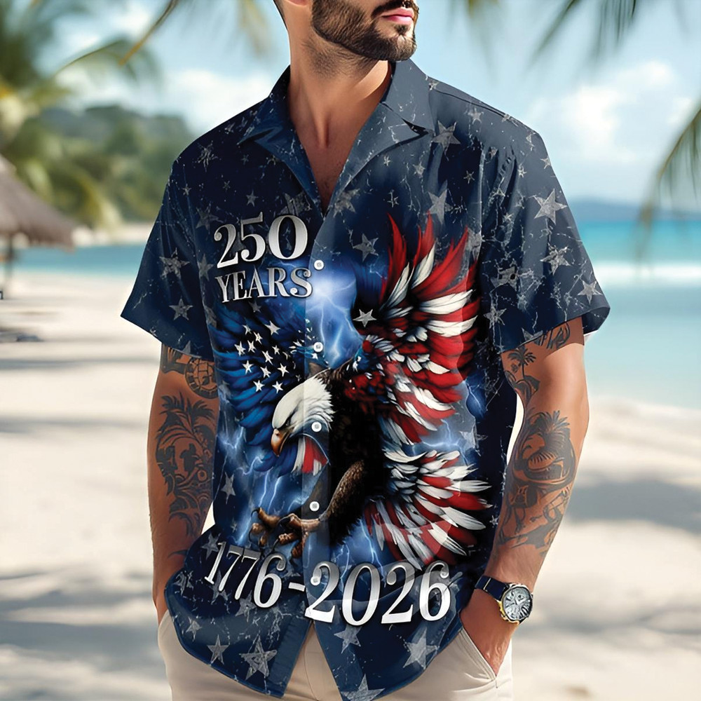 America 250th Anniversary Hawaiian Shirt, 250 Years Of Freedom Button Shirt gallery