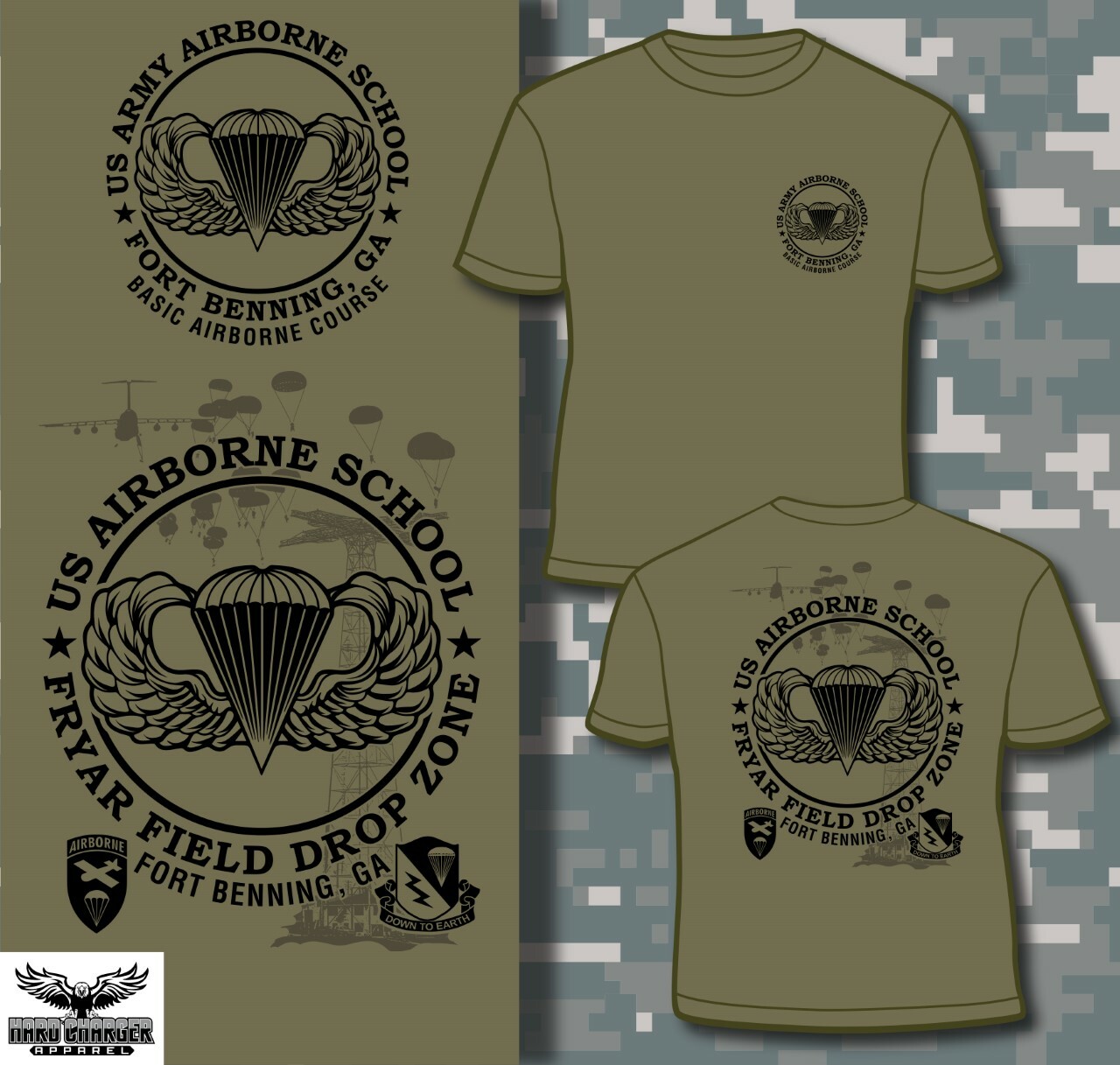 Fort Benning, GA US Airborne School Fryar Field Drop Zone Outstanding T shirt gallery