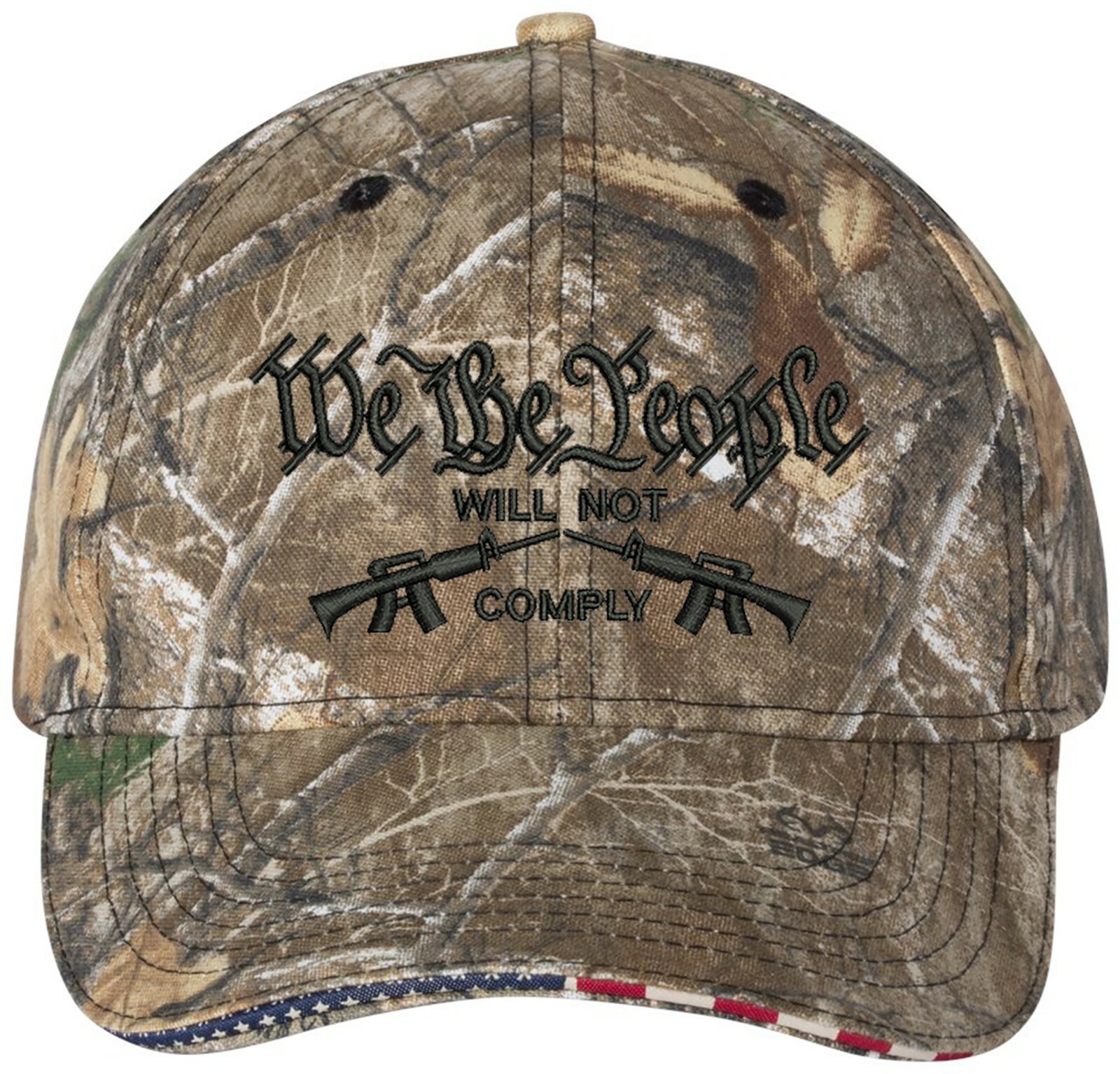 We the people will not comply Embroidered Camo Structured One Size Fits All Hat gallery